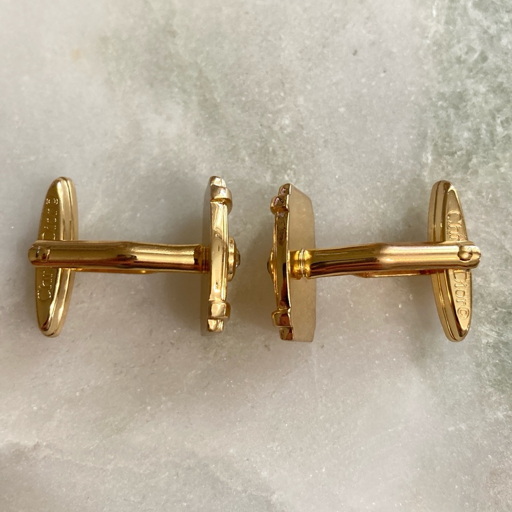 Auth Dior Vintage Crystal Cuff Links - Picture 4 of 6